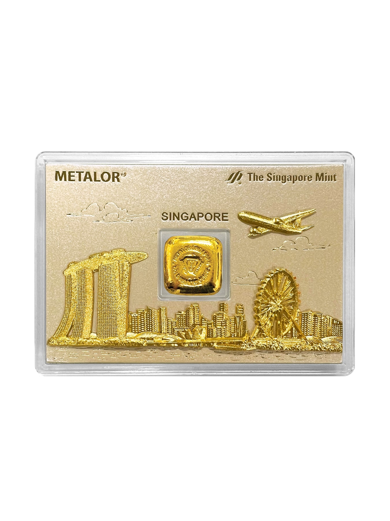 Metalor x The Singapore Mint - Singapore Skyline 1 oz 999.9 Fine Gold Cast Bar